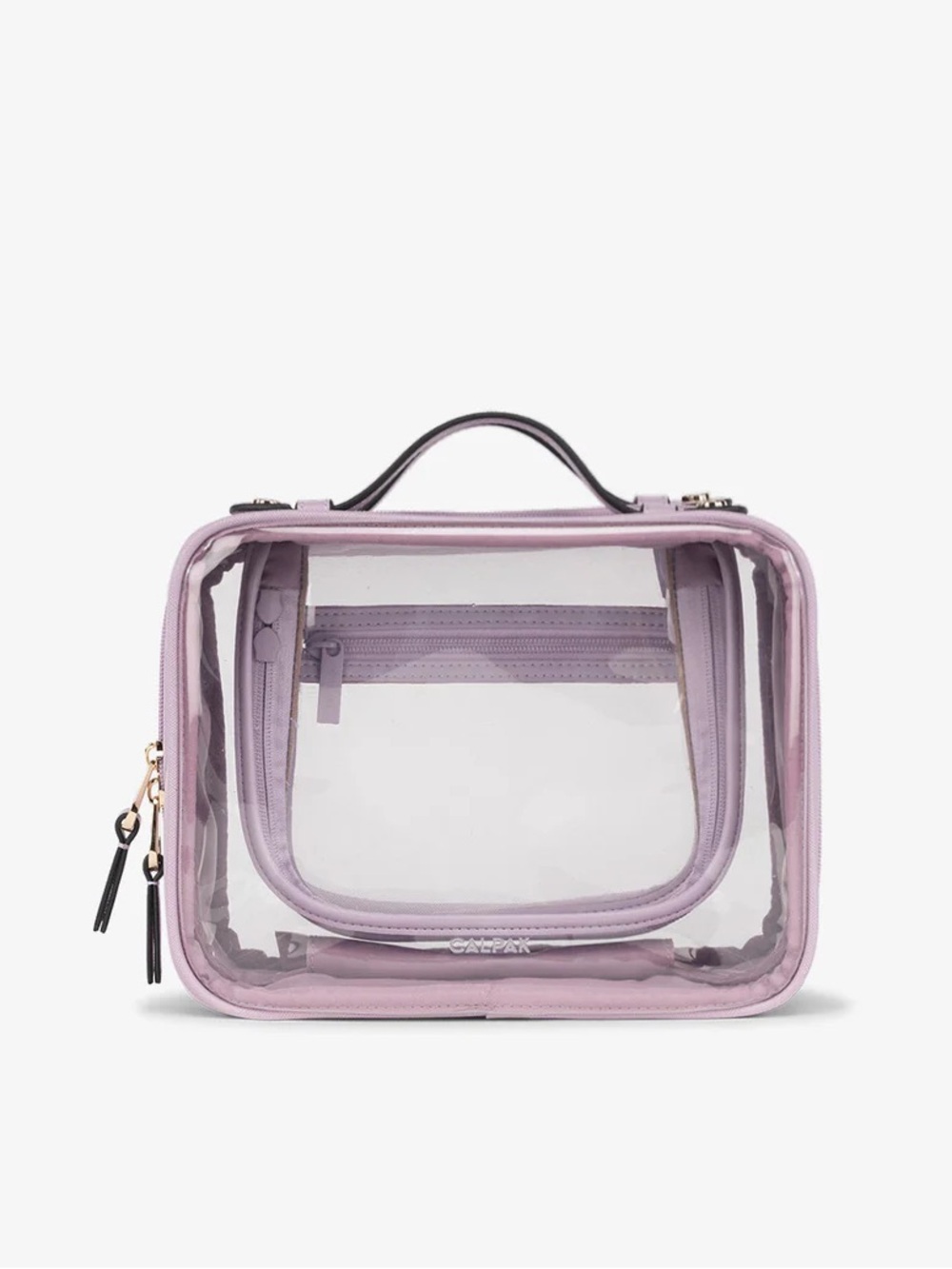 Calpak Lavender Medium Clear Cosmetics Case